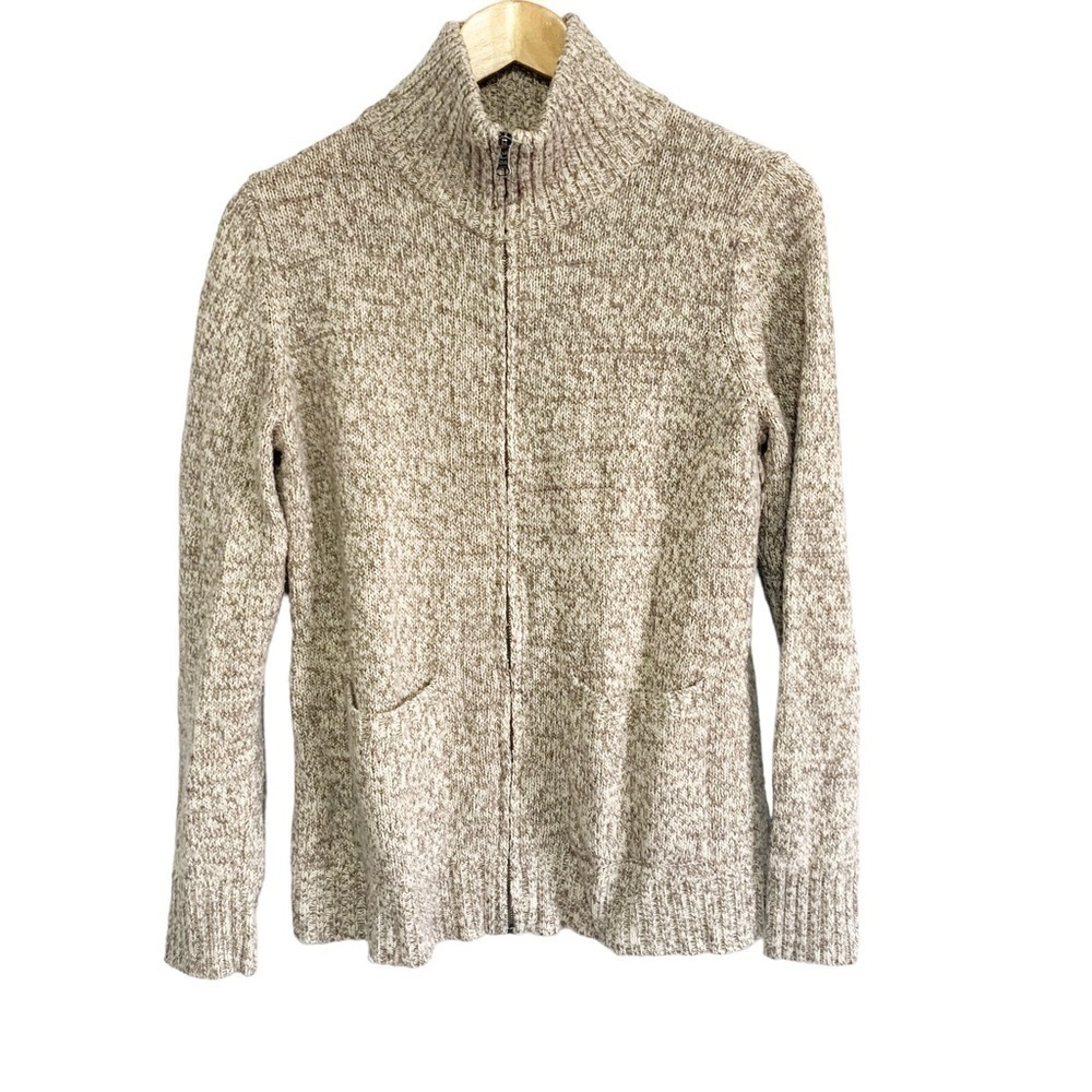 Eddie Bauer Wool Blend Zip Up Sweater Size L